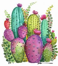 Image result for Watercolor Cactus Drawing