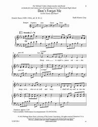 Image result for Don't Forget Me Sheet Music