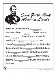 Image result for Abraham Lincoln Printable Worksheets