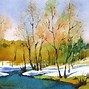 Image result for Watercolor Spring Landscapes