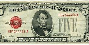 Image result for Old Five Dollar Bill