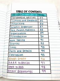 Image result for Table of Contents Graph Notebook