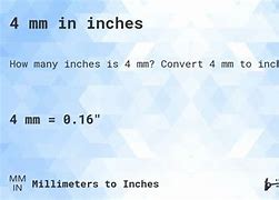 Image result for What Is 4 Inches in mm