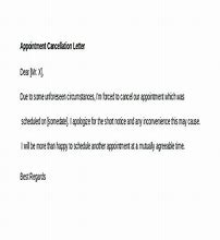 Image result for Cancel Appointment Letter Sample