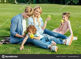 Image result for Parent and Child Eating Apples Picart