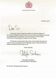 Image result for Formal Letter From the Queen