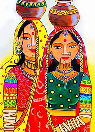 Image result for Rajasthani Women Paintings