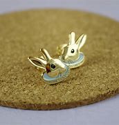 Image result for Golden Rabbit Earrings