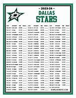 Image result for Dallas Stars Schedule Printable