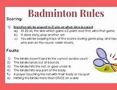 Image result for Badminton Rules and Regulations
