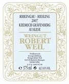 Image result for Weingut Robert Weil Kiedricher Grafenberg Riesling Auslese Goldkapsel