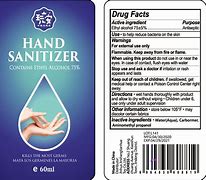 Image result for Hand Sanitizer Label