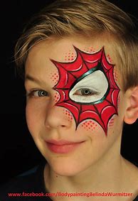 Image result for Face Painting Spider-Man Batman