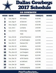 Image result for Dallas Cowboys Schedule Printable Version