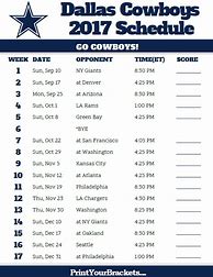 Image result for Dallas Cowboys Schedule 2018