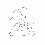 Image result for Girl On Mobile Phone Doodle