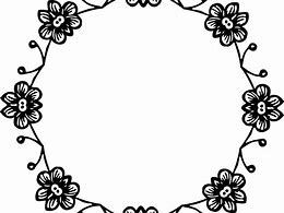 Image result for Floral Circle Clip Art Black and White