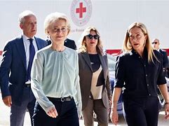 Image result for Von Der Leyen Lampedusa