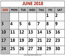 Image result for June Blank Calendar 2018