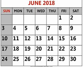 Image result for Printable Monthly Calendar June 2018