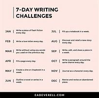 Image result for 30-Day Writing Challenge One Word Prompts