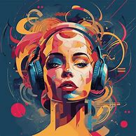 Image result for Gold Headphones Girl