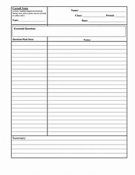 Image result for Cornell Note Taking Template