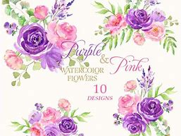 Image result for Pink and Purple Flowers Cartoon