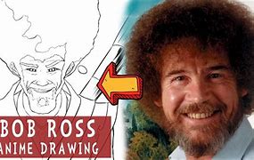 Image result for Bob Ross Cartoon Anime Face