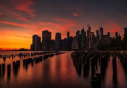Image result for NYC Skyline at Sunset