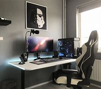 Image result for Black and White Gaming Desk Setup