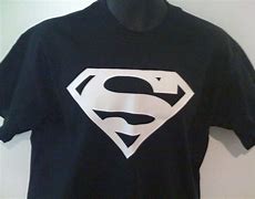 Image result for Black Superman T-Shirt with White Logo