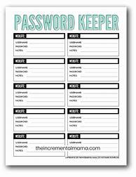 Image result for Password Saver Printable