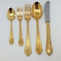 Image result for Gold Plated Flatware Set for 12