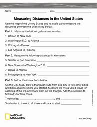 Image result for Measuring Distance On a Map Worksheet
