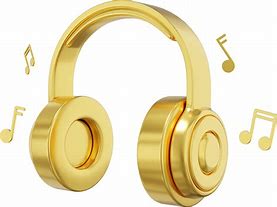 Image result for Gold Headphones PNG