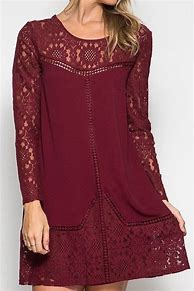 Image result for Maroon Long Sleeve Dress