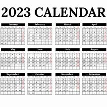 Image result for Calendar 2023 Black and White
