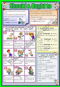 Image result for Should Ought to Had Better Worksheet