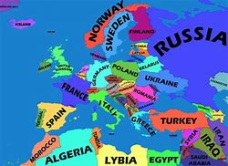 Image result for Colored Map of Europe