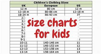 Image result for Toddler B1 Size Chart