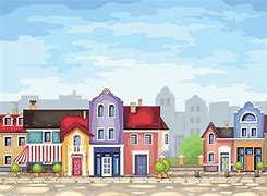 Image result for Small Town Illustration