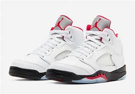 Image result for Fire Red Air Jordan 5 Shoe