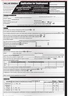 Image result for Dollar General Job Application Printable Form