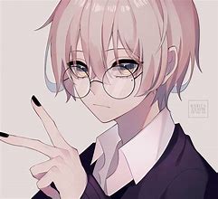 Image result for Anime Boy Glasses Drawing