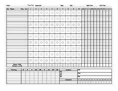 Image result for Baseball Scorebook Cheat Sheet