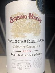 Image result for Cousino+Macul+Cabernet+Sauvignon+Antiguas+Reservas
