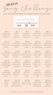 Image result for Song Challenge Printable