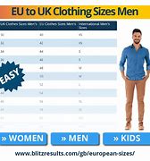 Image result for UK EU Size Chart