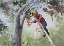 Image result for Painting of People Picking Fruit From Trees